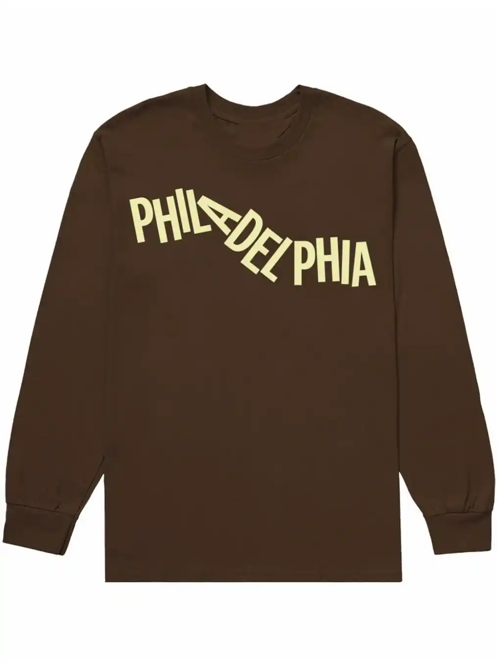 Brown hoodie with a print that says Philadelphia