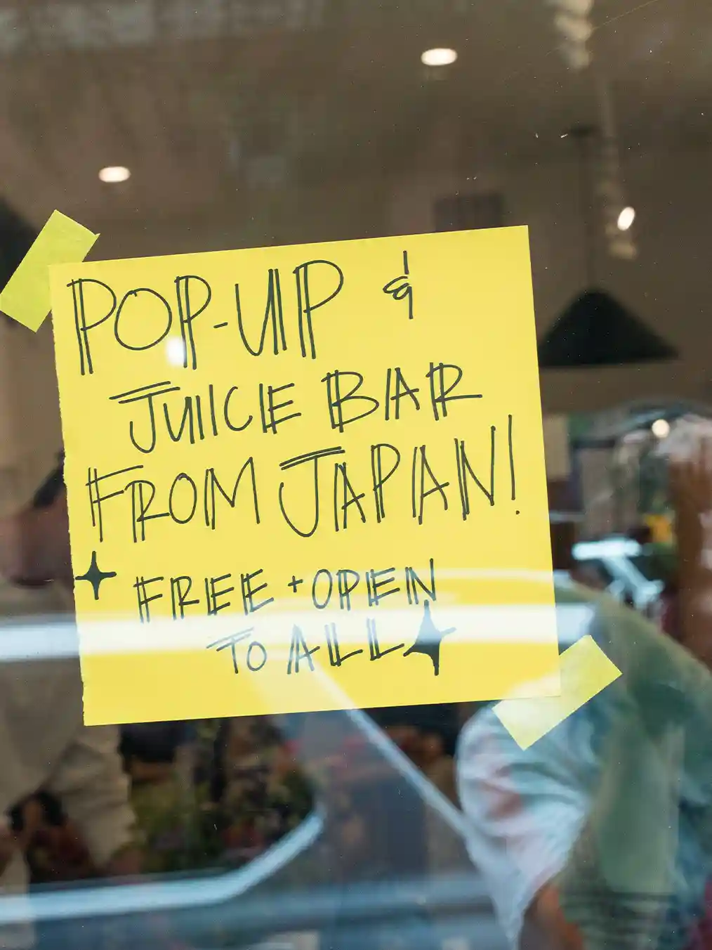 yellow post it that says pop up