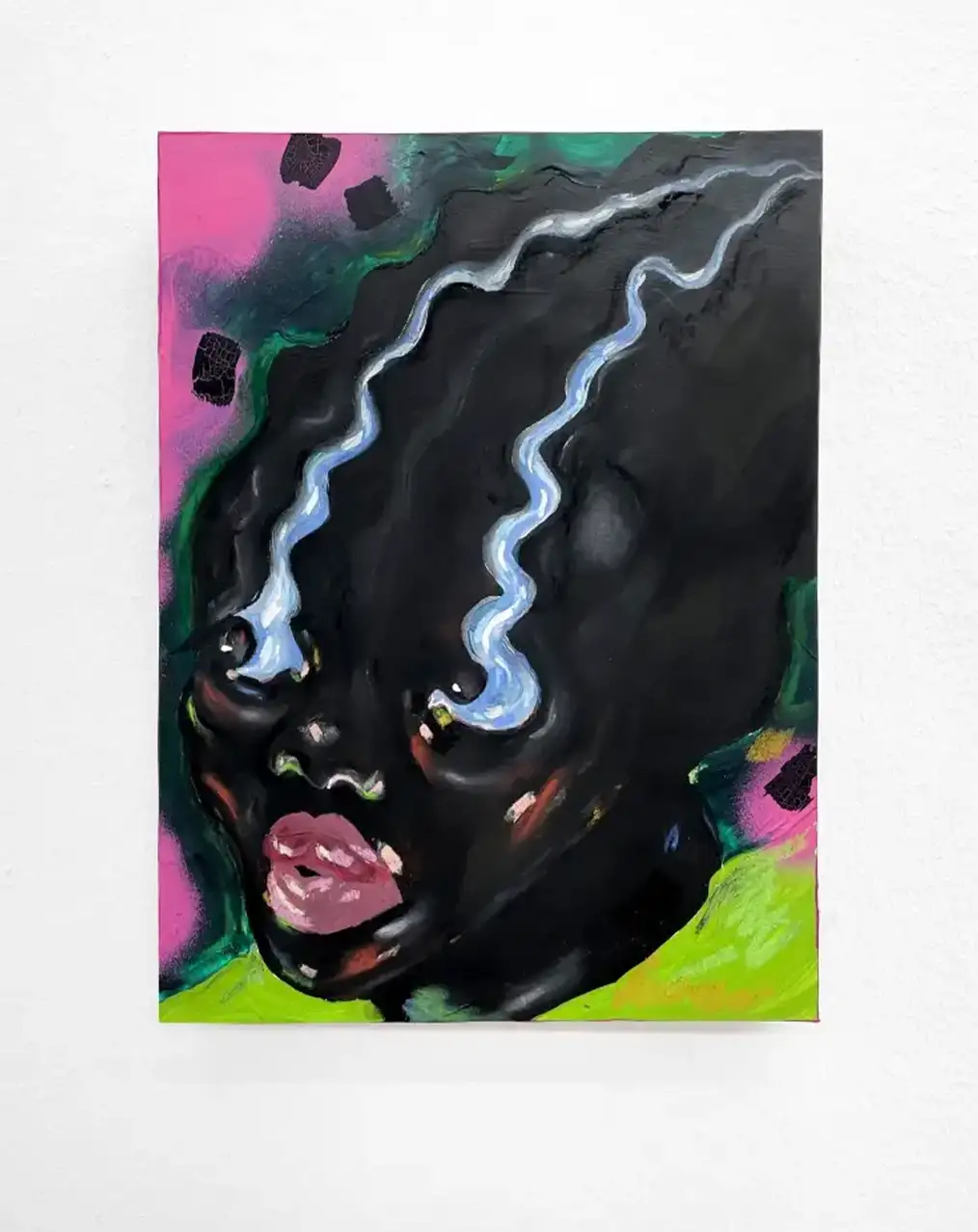 abstract painting of the face of an African person