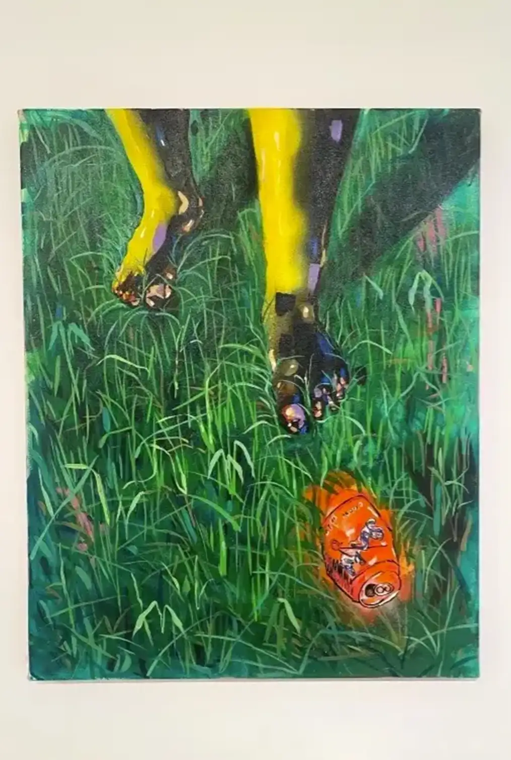 painting of feet on grass
