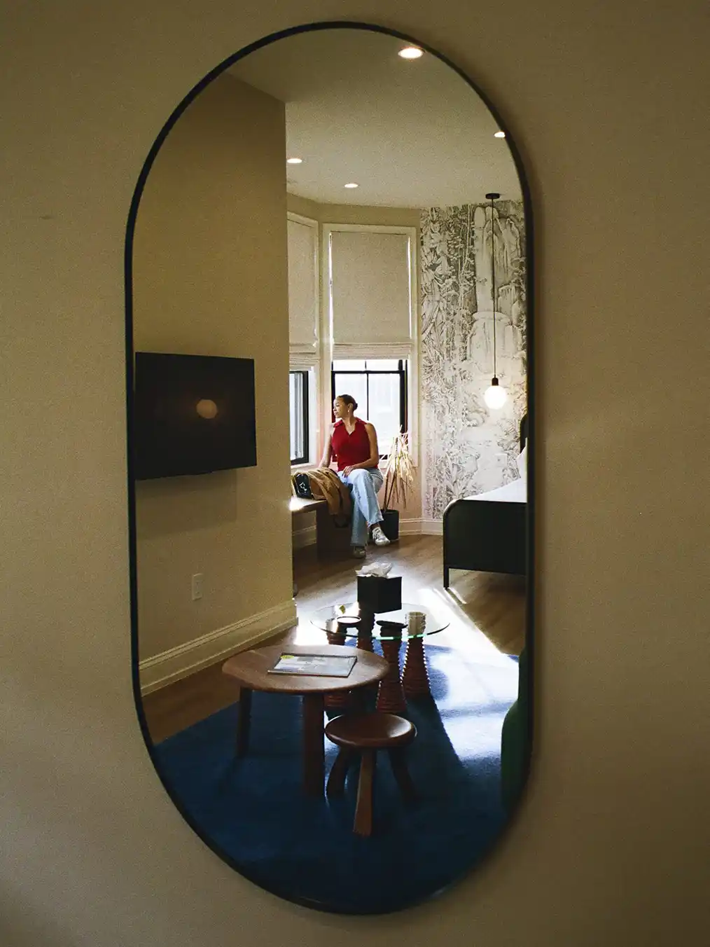 reflection of a woman in the mirror